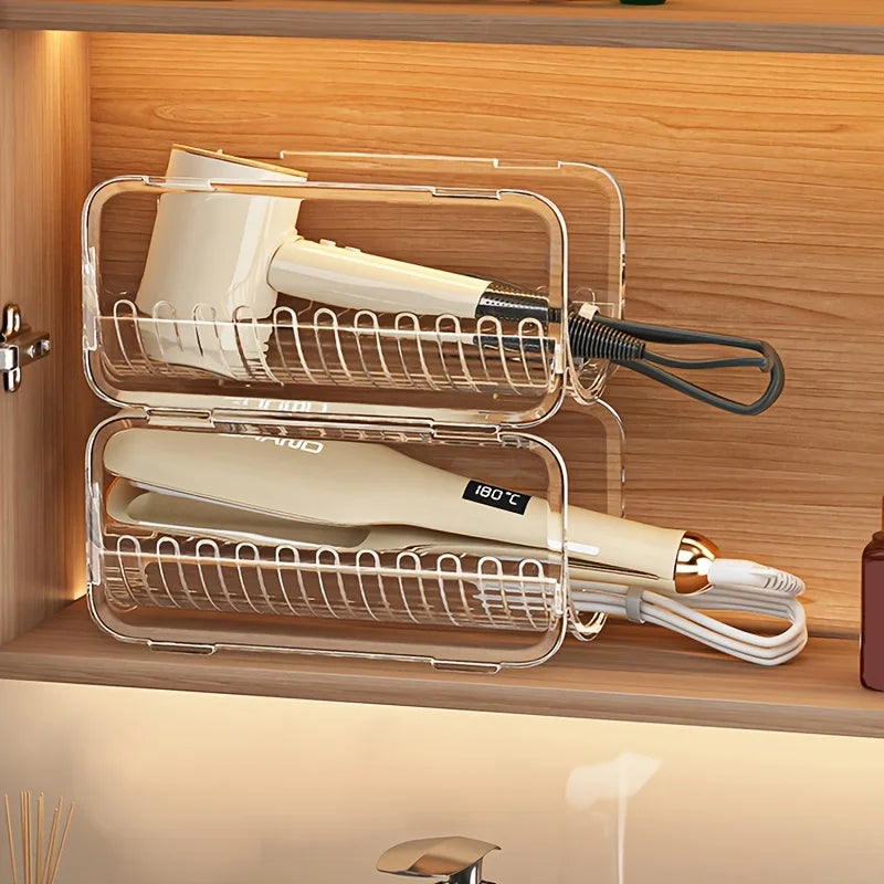 Clear Acrylic Hair Tool Organizer – Stackable Bathroom Storage