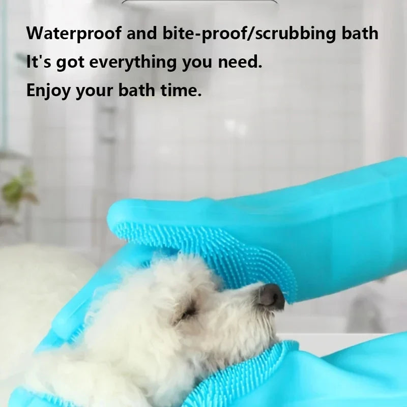 Pet Grooming Silicone Gloves – Dog & Cat Bath Hair Remover