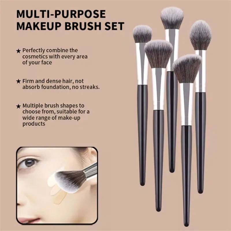 4/5Pcs Makeup Brush Set – Blush, Foundation & Highlighter