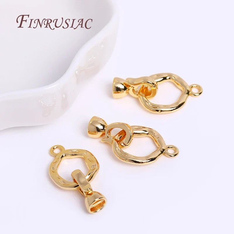 18K Gold Plated Zircon Bead Clasp | DIY Necklace Jewelry