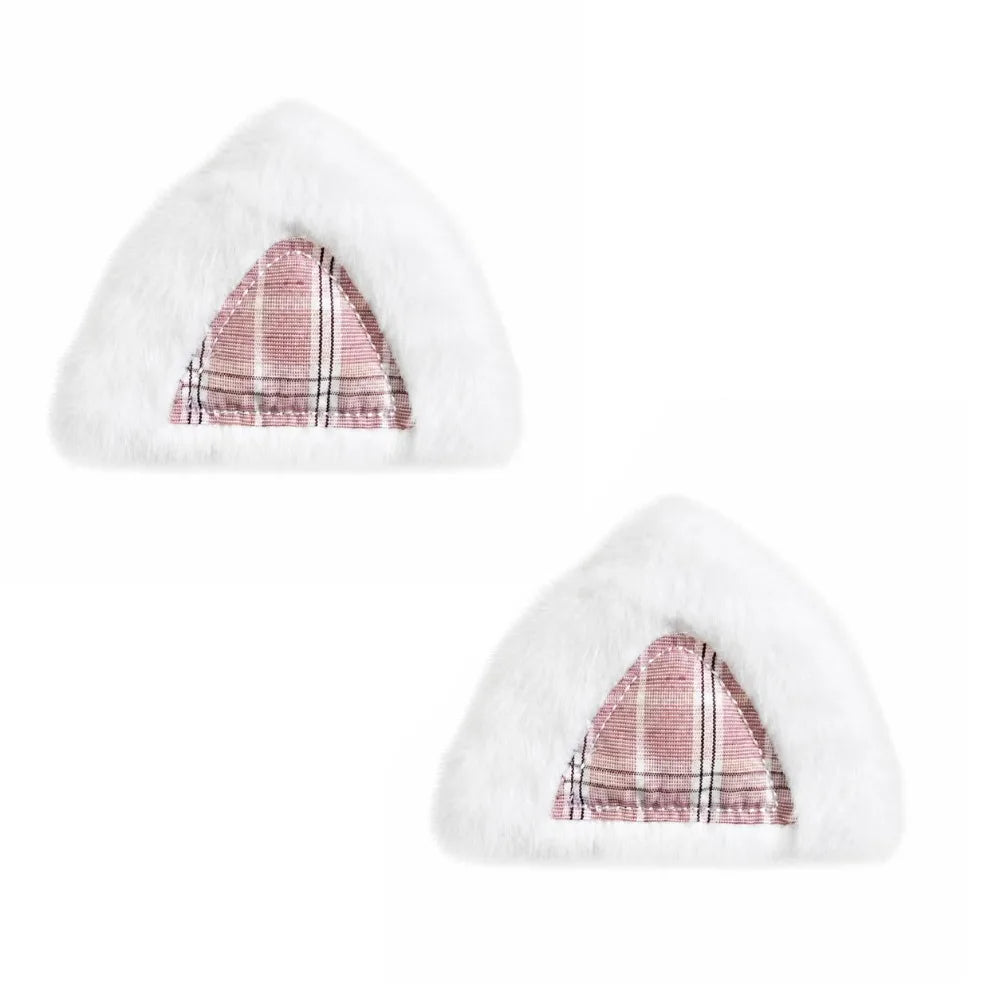 2PCS Plush Cat & Rabbit Ear DIY Patches for Hats & Headbands