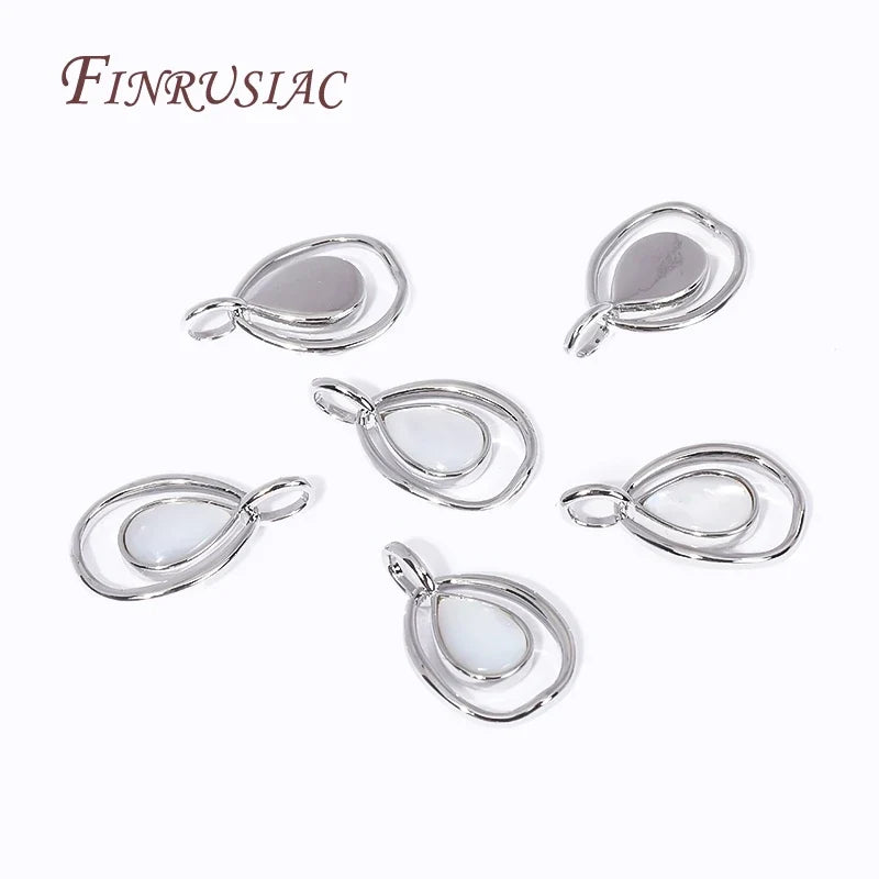 18K Gold Plated Oval Shell Droplet Pendant Charms – DIY Jewelry