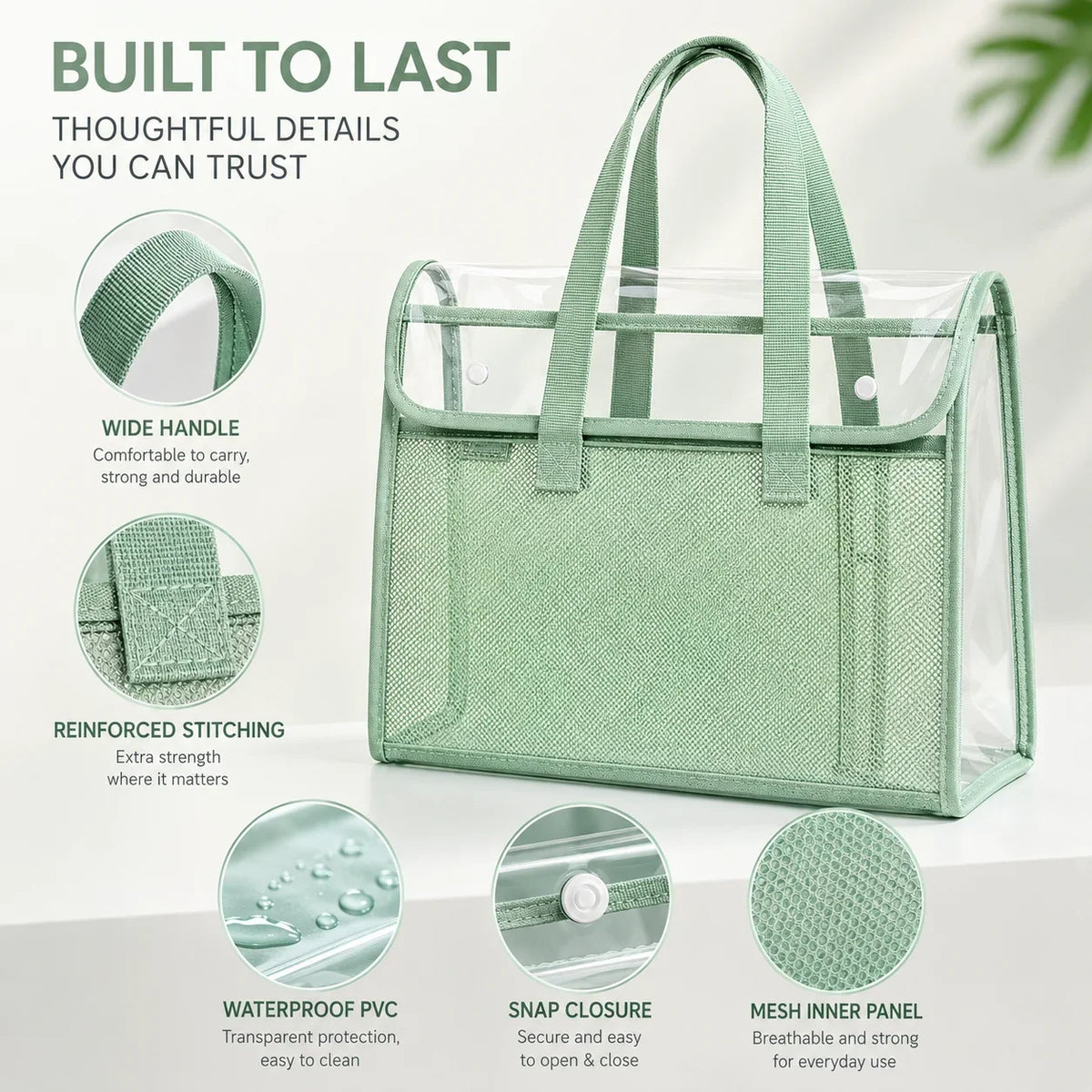 Waterproof Transparent Organizer Bag – Large Capacity PVC Tote
