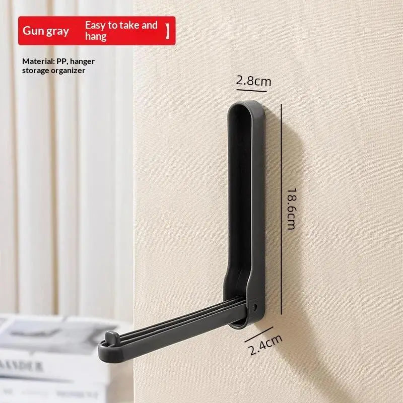 Foldable Wall-Mounted Clothes Hanger Organizer with Clips