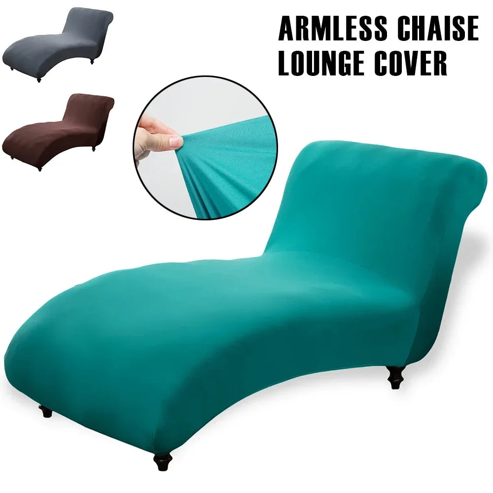 Armless Chaise Lounge Slipcover – Stretch Full Wrap Protector