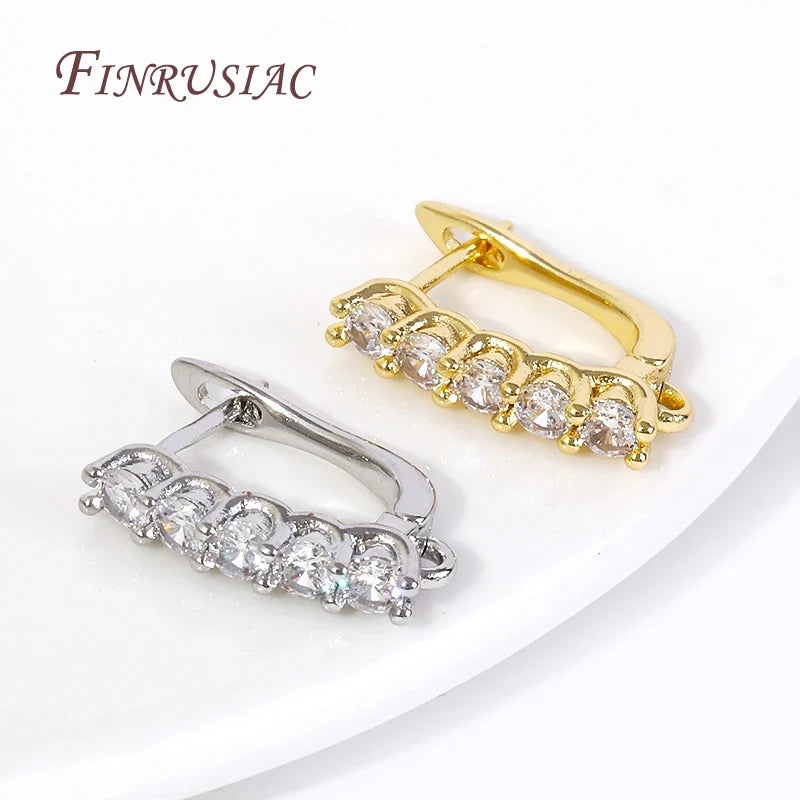 18K Gold Plated Zircon Earring Hooks – DIY Jewelry Findings