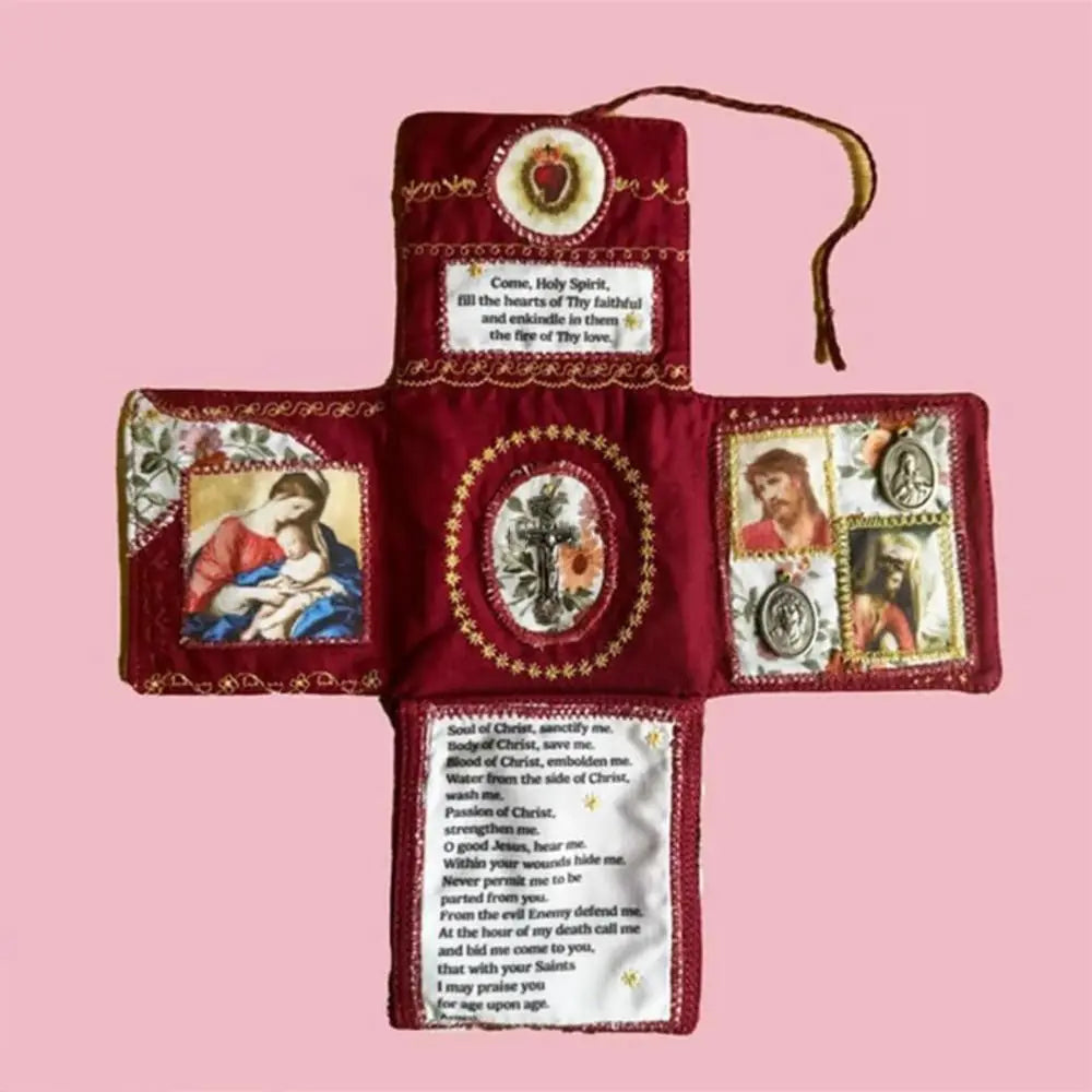 Handcrafted Pocket Devotional with Cross & Saint Images