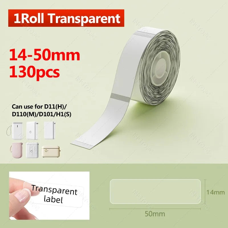 Niimbot Transparent Thermal Labels – D11 D110 D101 Waterproof