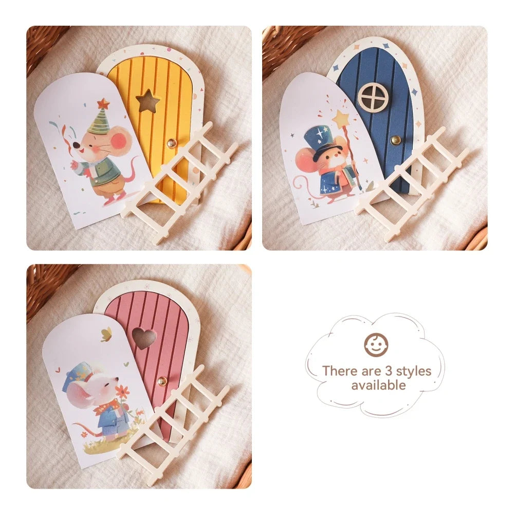 Fairy Door Miniature Wooden Mouse Door Garden Decor