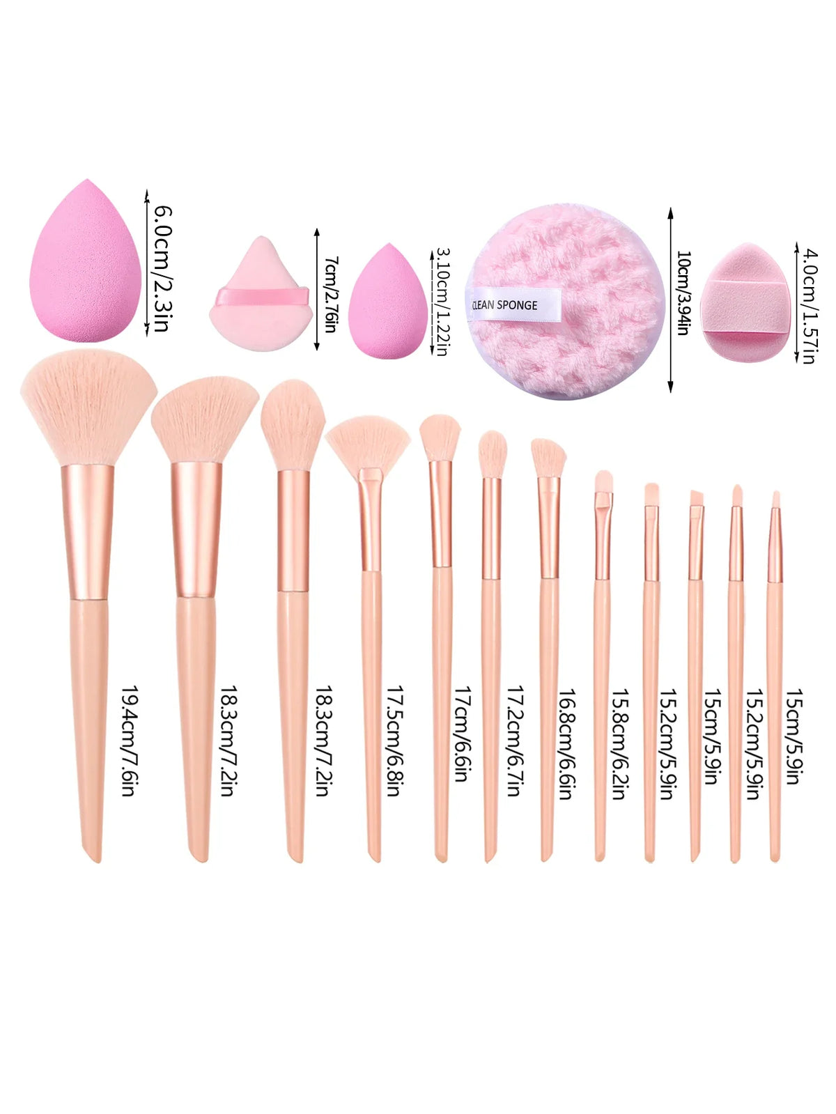 20PCS Professional Makeup Brush Set – Sponges & Puffs