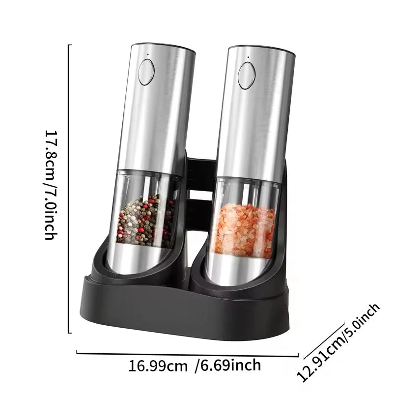 CLITON Electric Salt & Pepper Grinder – USB Rechargeable Set