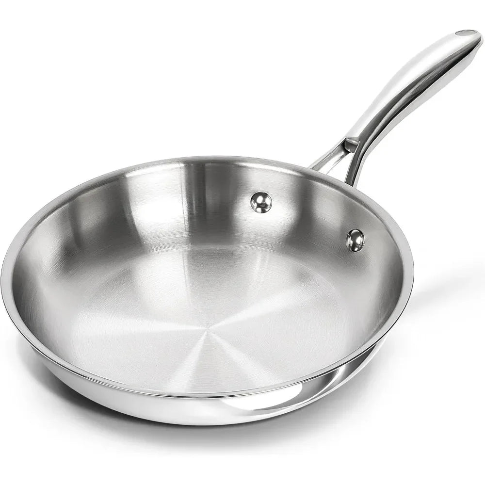 MICHELANGELO 8-Inch Stainless Steel Frying Pan – Induction & Gas