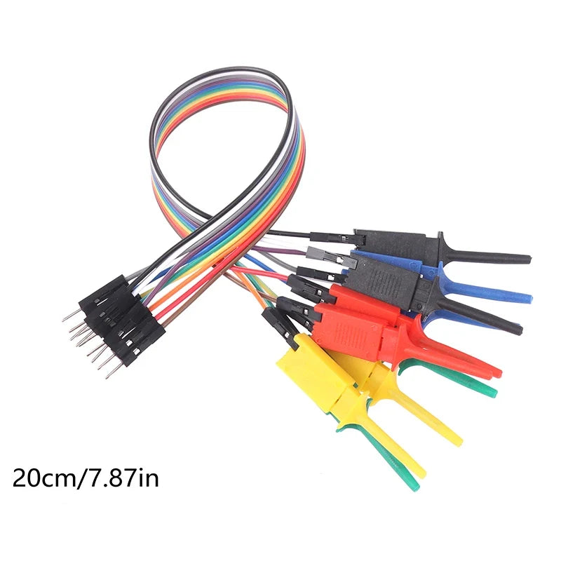 20cm Test Hook Clip Logic Analyzer Probe Cable Clamp Kit