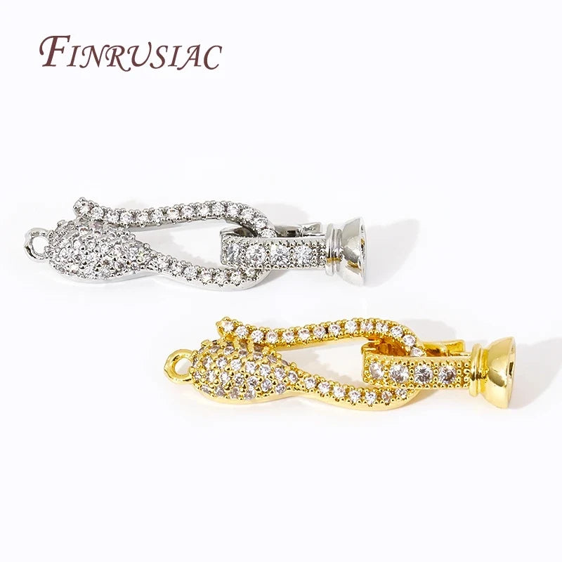 18K Gold Plated Zircon Connector Lock Clasp | DIY Jewelry