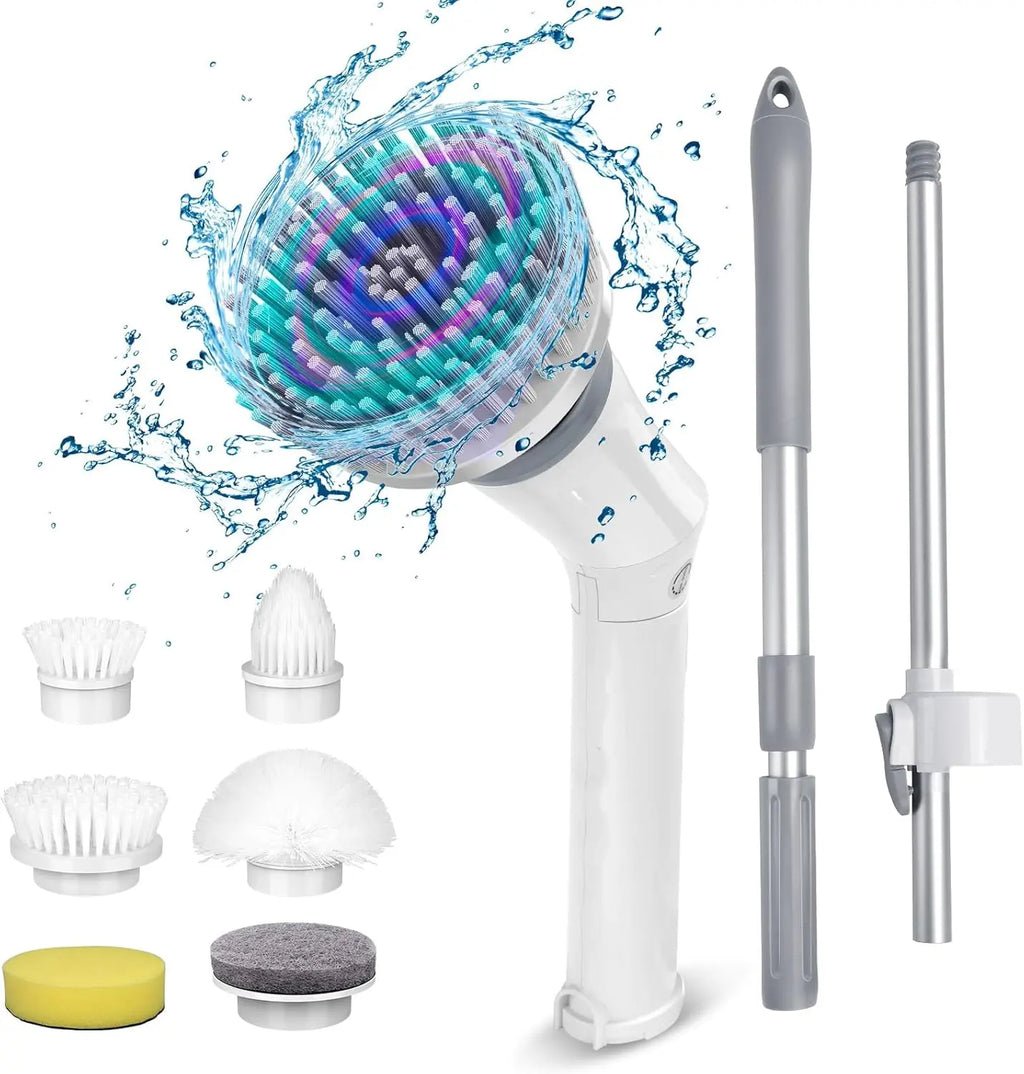 7-in-1 Electric Spin Scrubber 4000mAh IPX7 Cordless Cleaning Brush