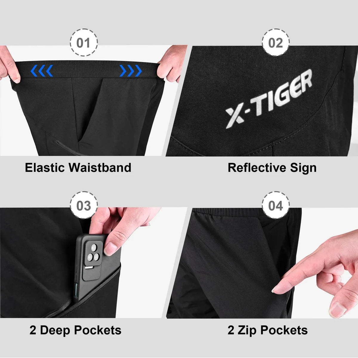 X-TIGER Men's Padded MTB Shorts | Breathable Cycling