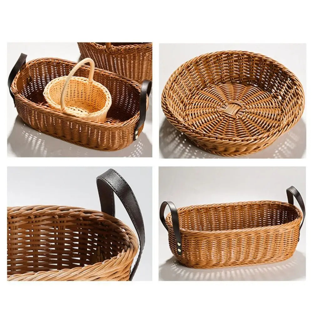 Handwoven Wicker Serving Baskets – 10 Styles | Rattan-Look