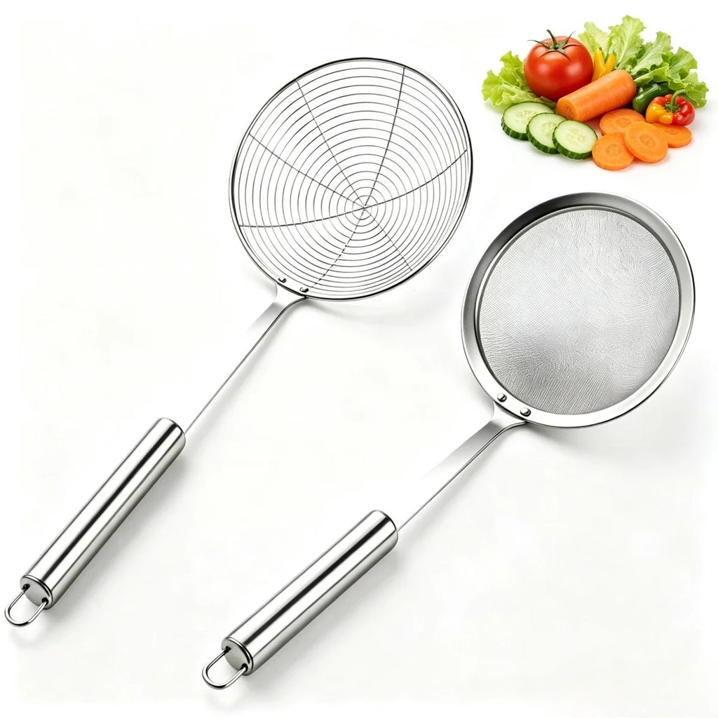 Stainless Steel Spider Skimmer Strainer with Handle | Kitchen Tool