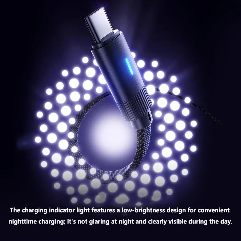 90° Dual USB-C Fast Charging Cable | 6A Flat Braided iPhone & Android