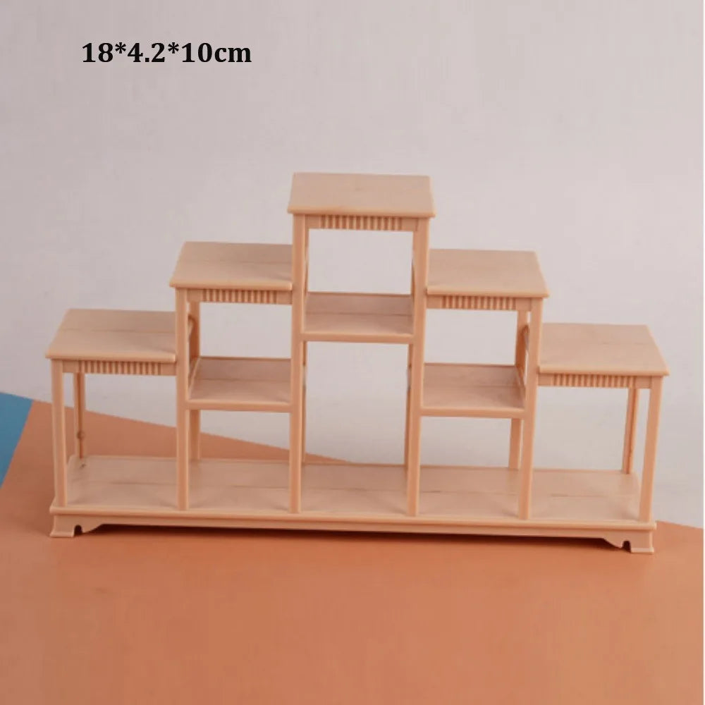 Miniature Dollhouse Shelf Rack – 1:6 & 1:12 Scale DIY Accessory
