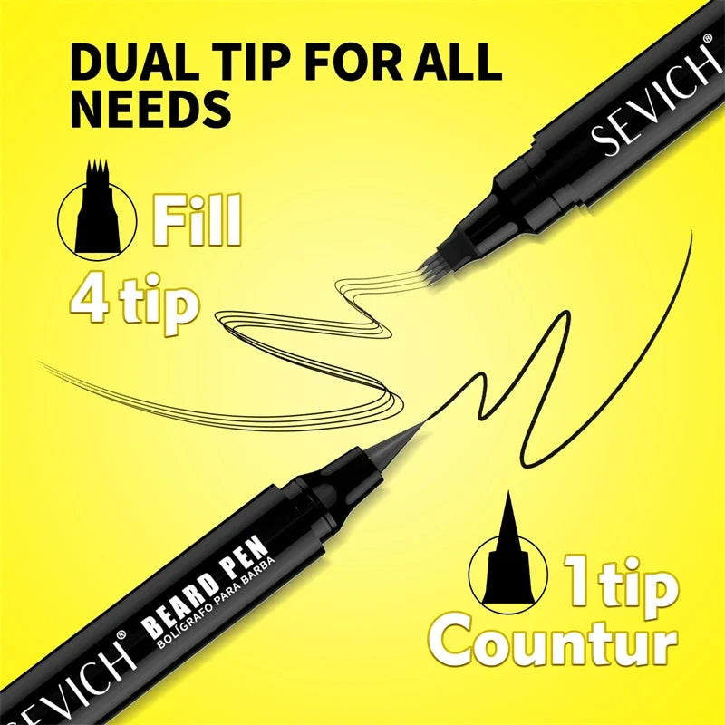 Sevich Dual-Ended Beard Filler Pen | Waterproof Black & Brown