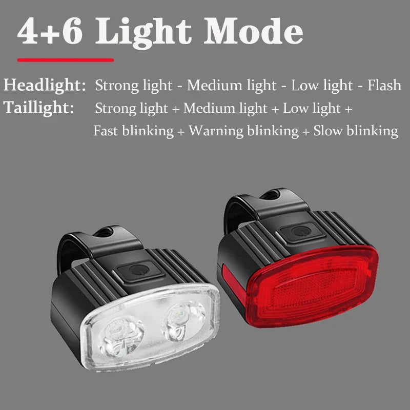 Rechargeable LED Bike Light Set – Front & Rear Bicycle Lights