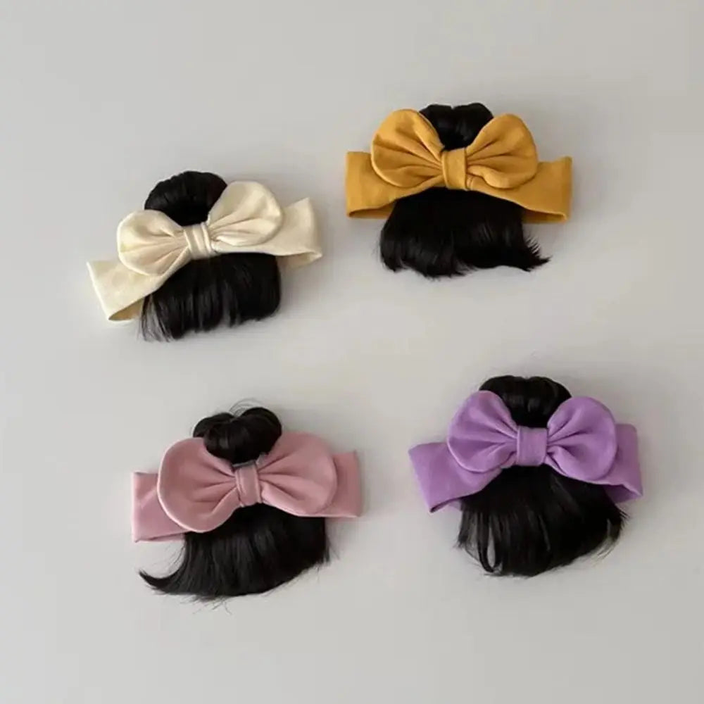Baby Bangs Wig Headband Bow Knot – Soft Toddler Hairpiece