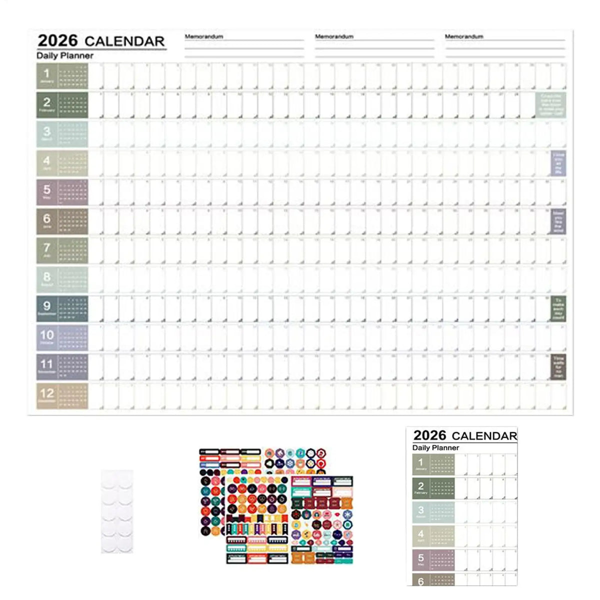 2026 Wall Calendar – 12 Month Folded Poster Planner