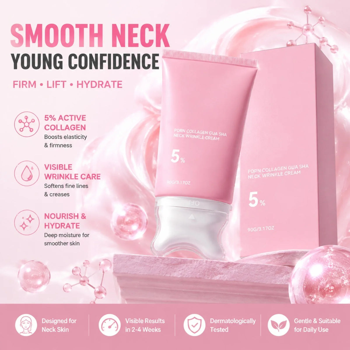PDRN Collagen Gua Sha Neck Cream – Firming & Hydrating 90g