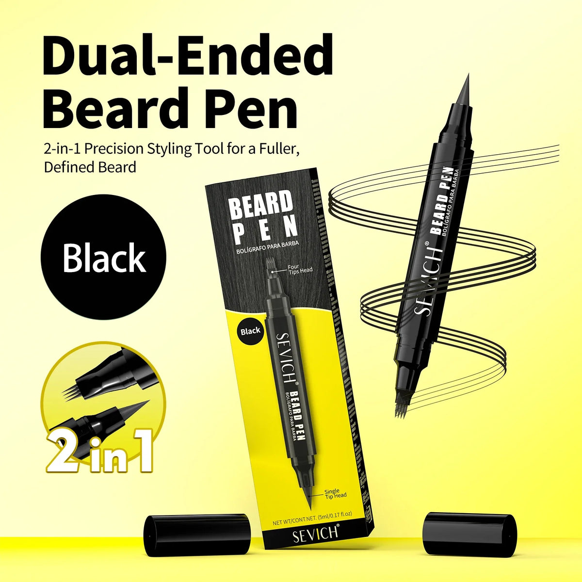 Sevich Waterproof Double-Ended Beard Filling Pen | 5ml