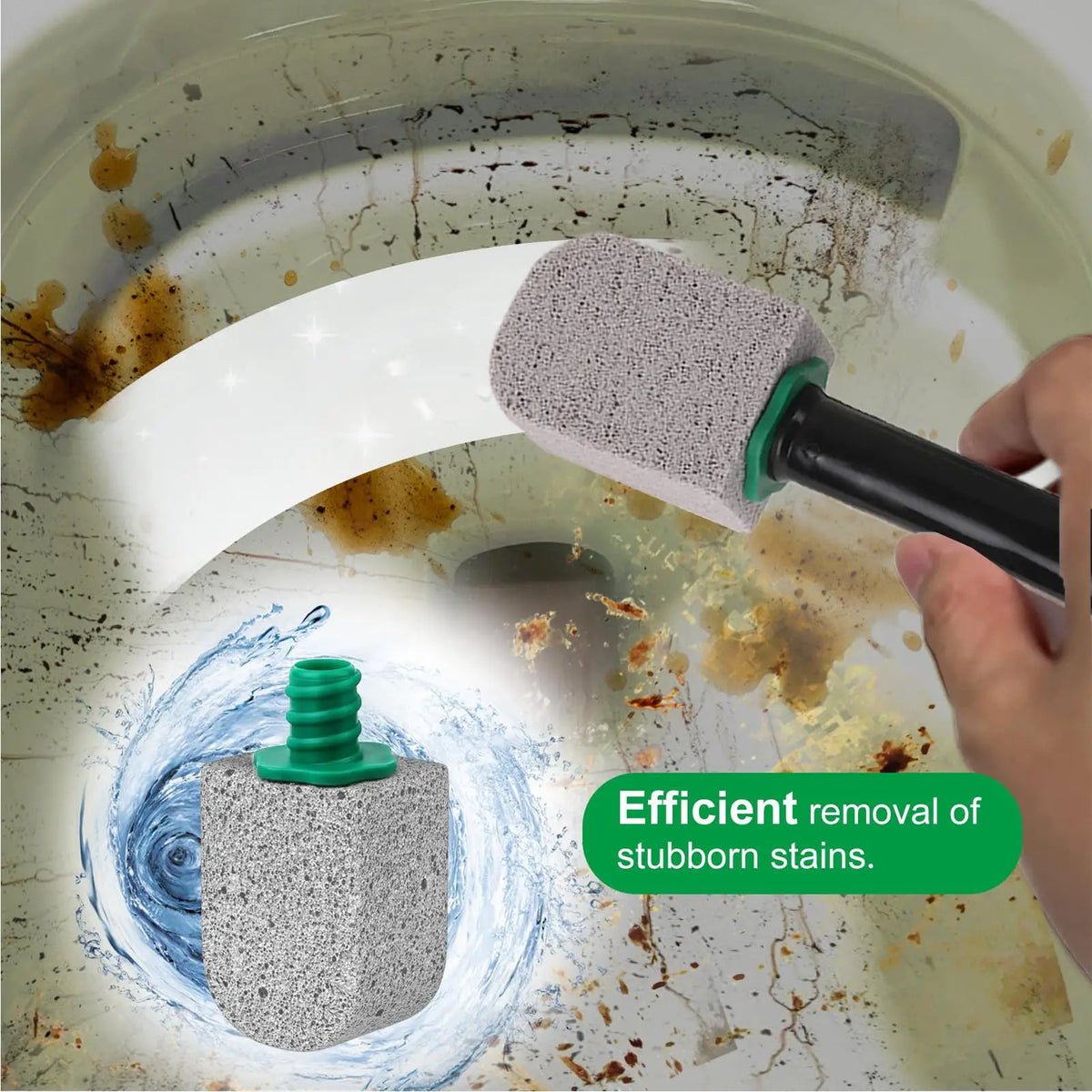 Pumice Stone Toilet Cleaning Wand – Long Handle, 5 Heads