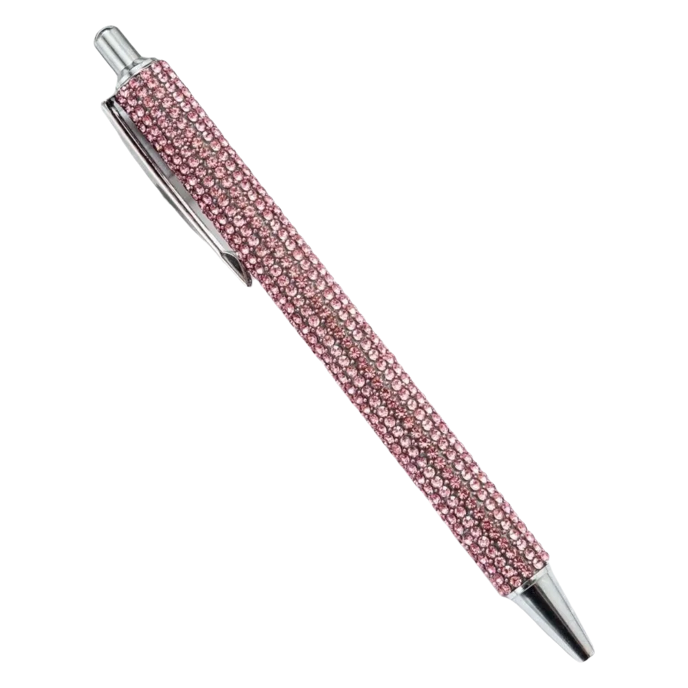 Metal Rhinestone Ballpoint Pen – Retractable Crystal Bling