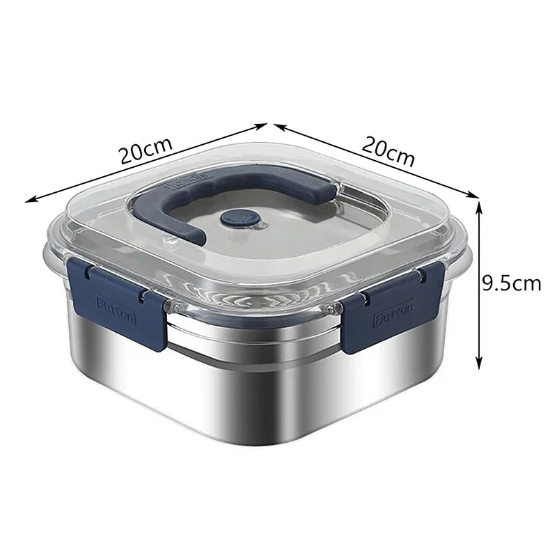 Stainless Steel Lunch Box Bento Food Container with Lid & Handle