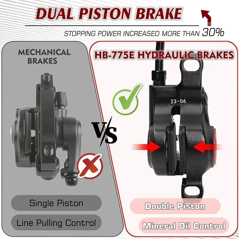 ZOOM 2-Piston Hydraulic Disc Brake Set MTB E-Bike 1100/1850mm