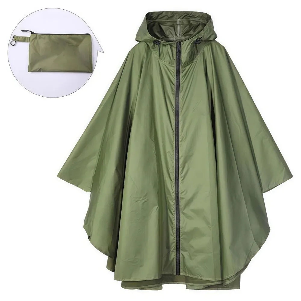 3-in-1 Hooded Waterproof Raincoat – Lightweight Outdoor Poncho