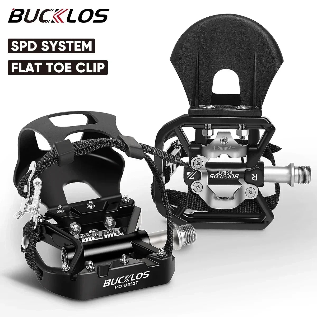 BUCKLOS Dual Function MTB Bike Pedals – Aluminum Alloy Non-Slip