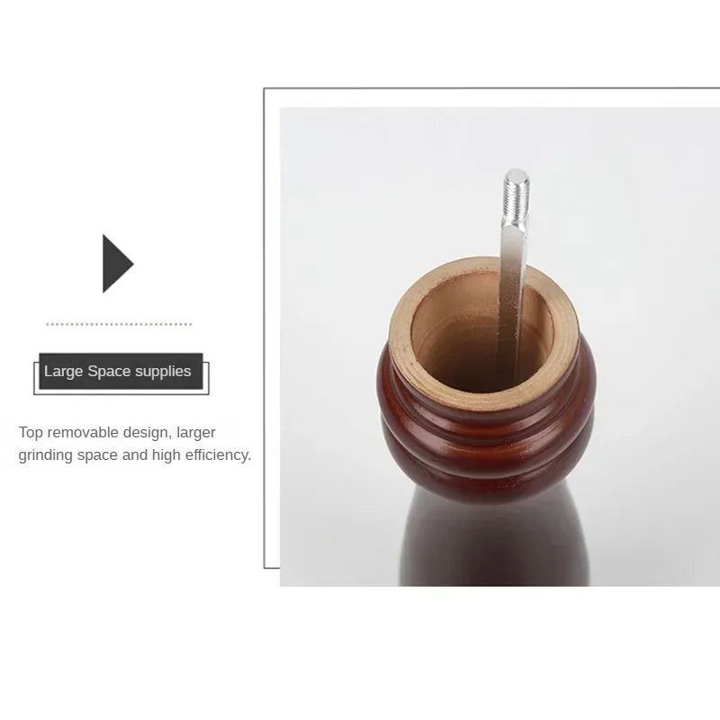 Solid Wood Salt & Pepper Grinder – Adjustable Spice Mill