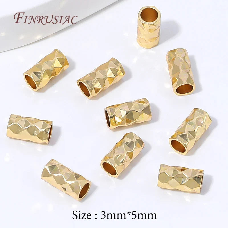 50Pcs Rhodium Plated Tube Spacer Beads | DIY Jewelry Making
