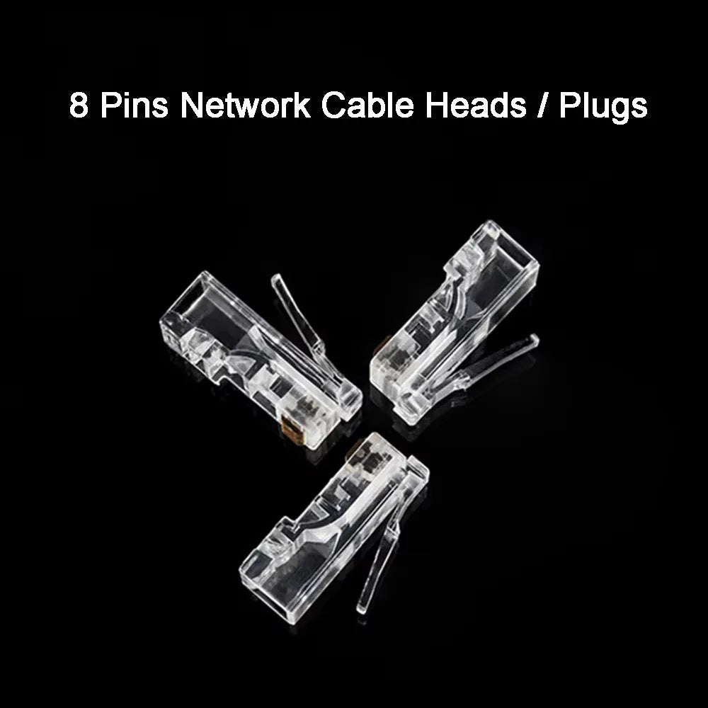 RJ45 Crystal Plugs 50/100 Pack – Cat5 Cat5e Cat6 8P8C Connectors