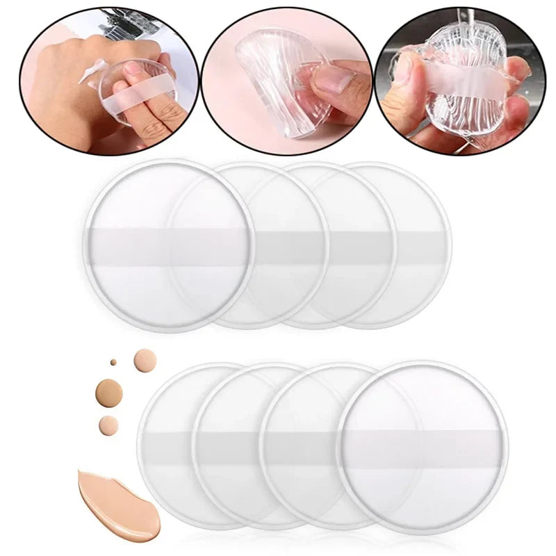 Clear Silicone Powder Puffs | Non-Absorbent Cosmetic Blender