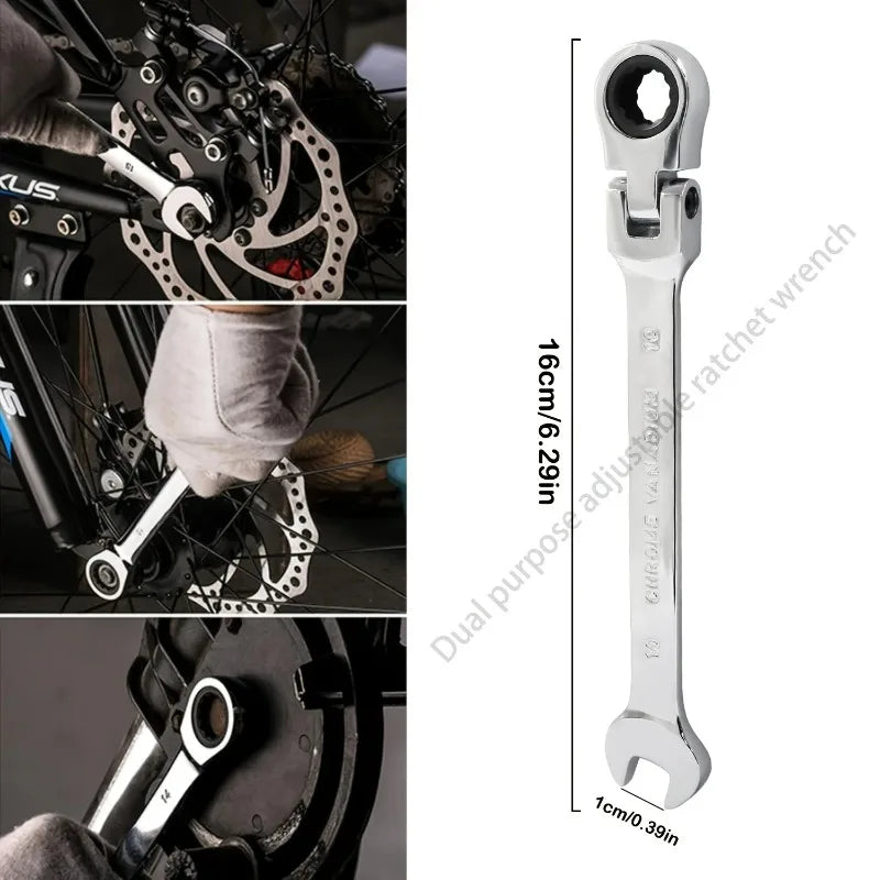 10mm Ratchet Wrench – Flex Head, Adjustable Torque, Vanadium Steel