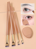 Nixie 5-Pc Makeup Brush Set – Eyeliner, Eyebrow & Puff