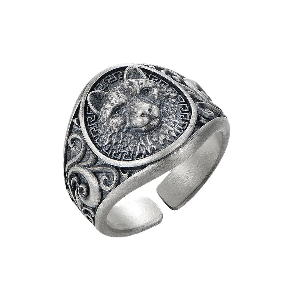 Vintage Punk Adjustable Ring – Eagle Tiger Snake Charm
