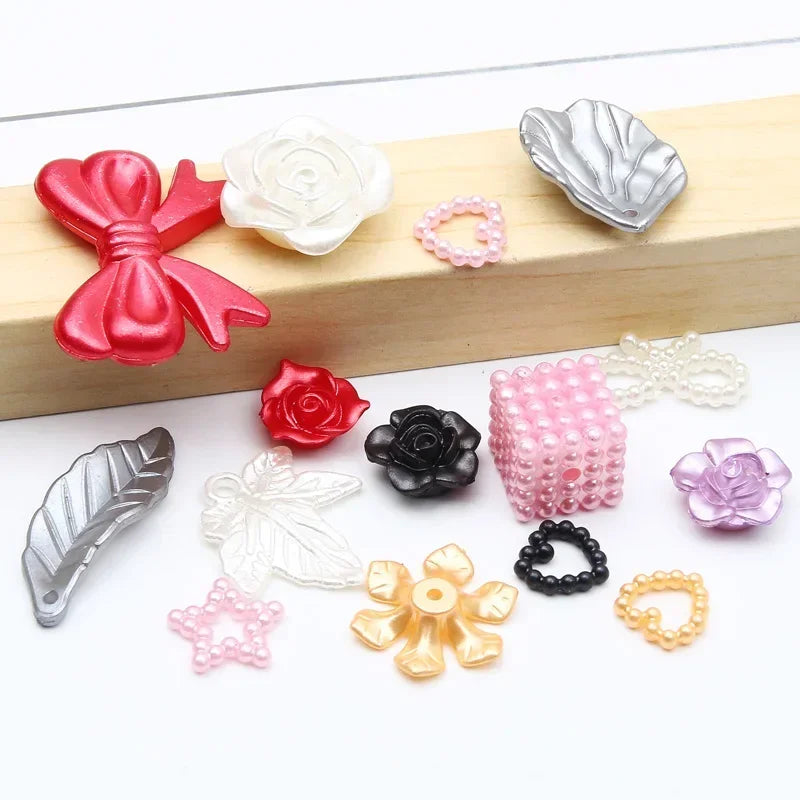 Mixed Acrylic Beads 20g – Hearts Leaves Flowers DIY Jewelry