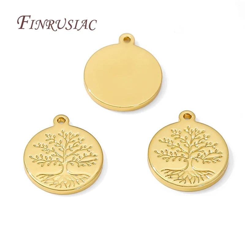 18K Gold Plated Tree of Life Charm Pendant – DIY Jewelry