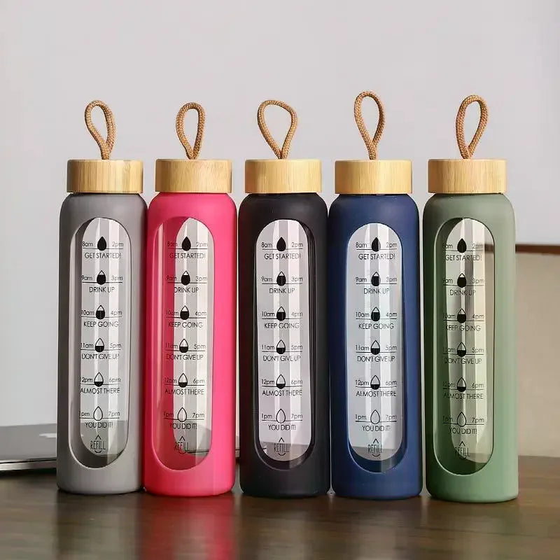 1L Borosilicate Glass Water Bottle – BPA-Free & Leakproof
