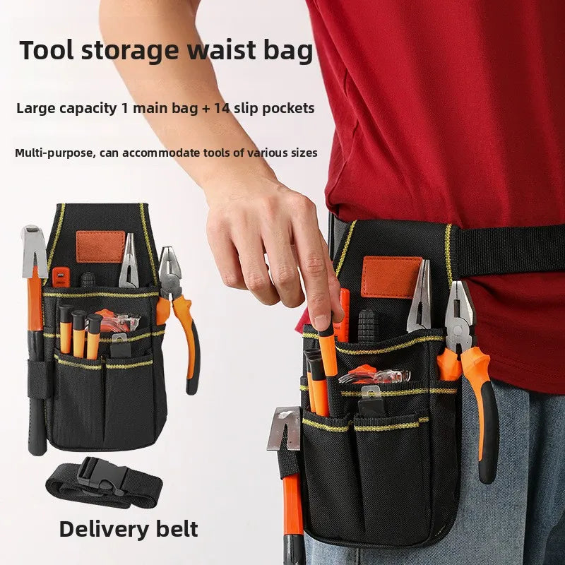 Multi-Layer Tool Waist Bag – Wear-Resistant Belt Pouch