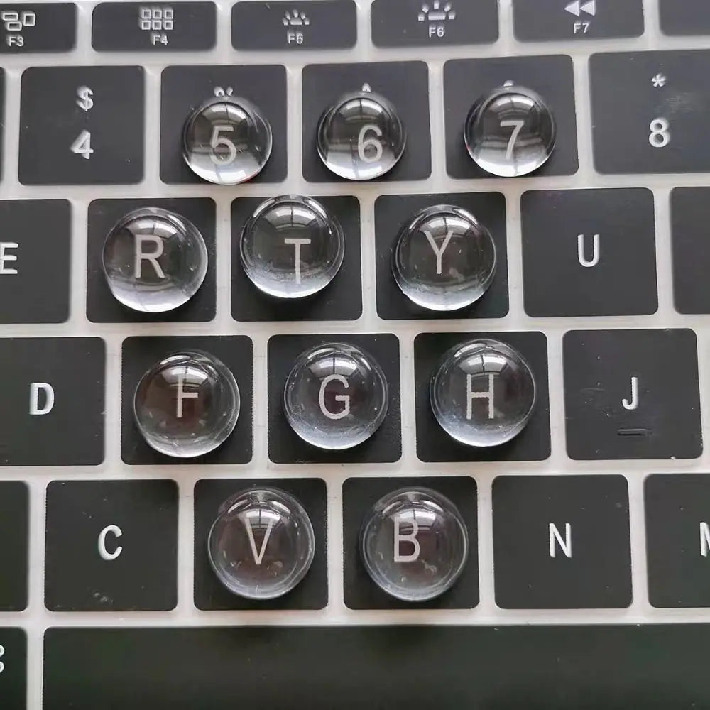 Clear Raised Silicone Keyboard Stickers for Long Nails 36–108 Pcs