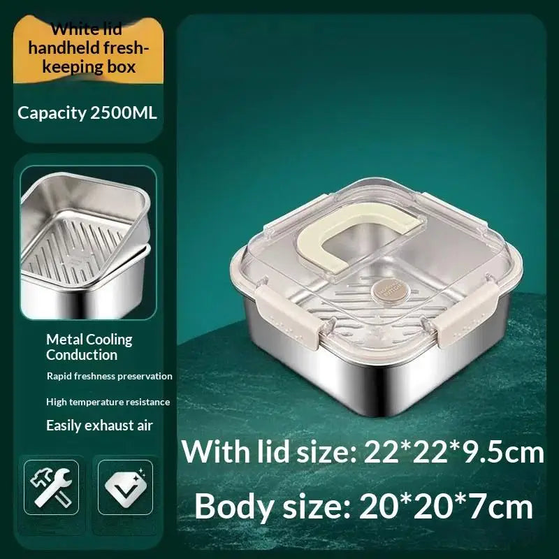 Stainless Steel Lunch Box Large Bento Box with Lid & Handle