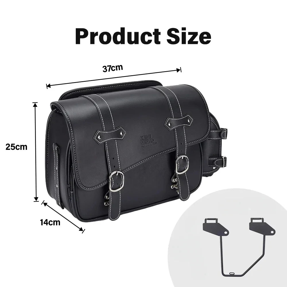 Waterproof PU Leather Motorcycle Saddlebag 10L | Honda Rebel